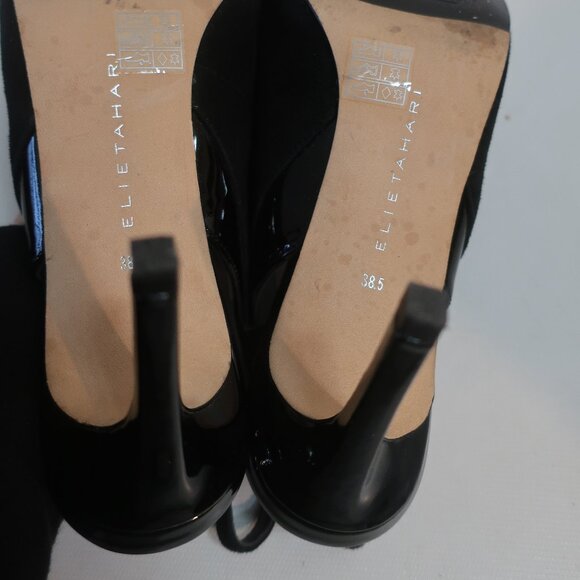 Womens Elie Tahari Black Suede Pointy Slingback Heels Pumps 38.5 US/8.5 - Picture 10 of 11